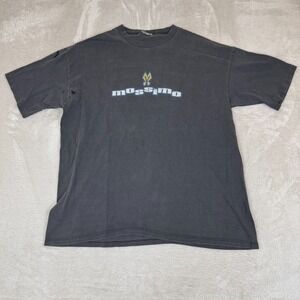 Vintage 90s Mossimo Kickin Brass Shirt Mens‎ XL Black Preowned Flaws Graphic Tee